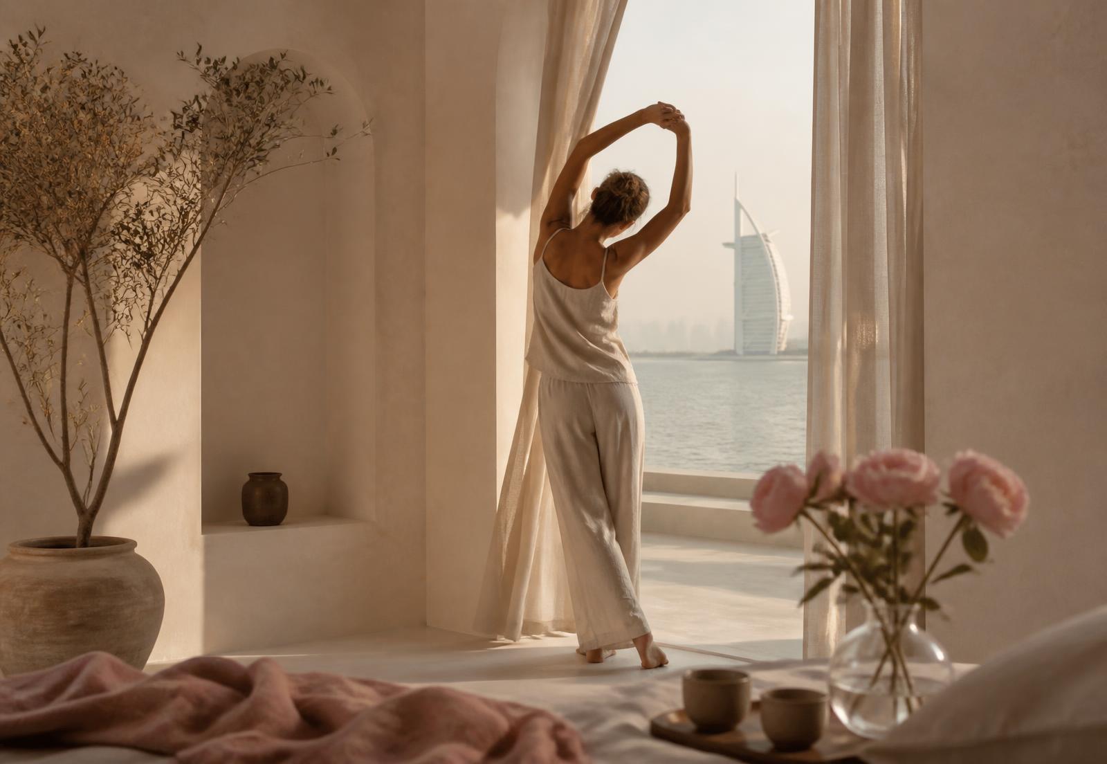 Soft morning light in a private Dubai residence